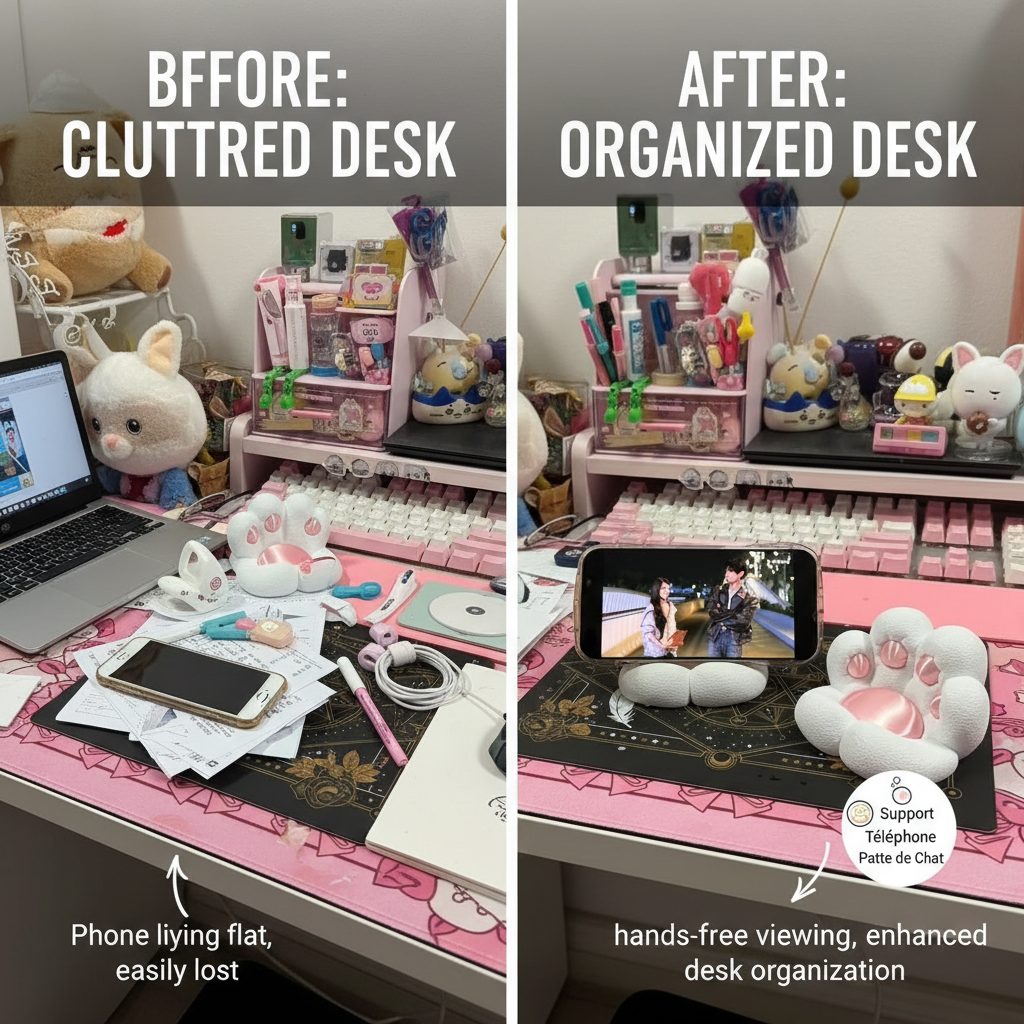 New Cute Cat Paw Mobile Phone Stand Desktop Smartphone Durable Holder 3D Printing Desktop Decor for Girls Gifts Home Decorations